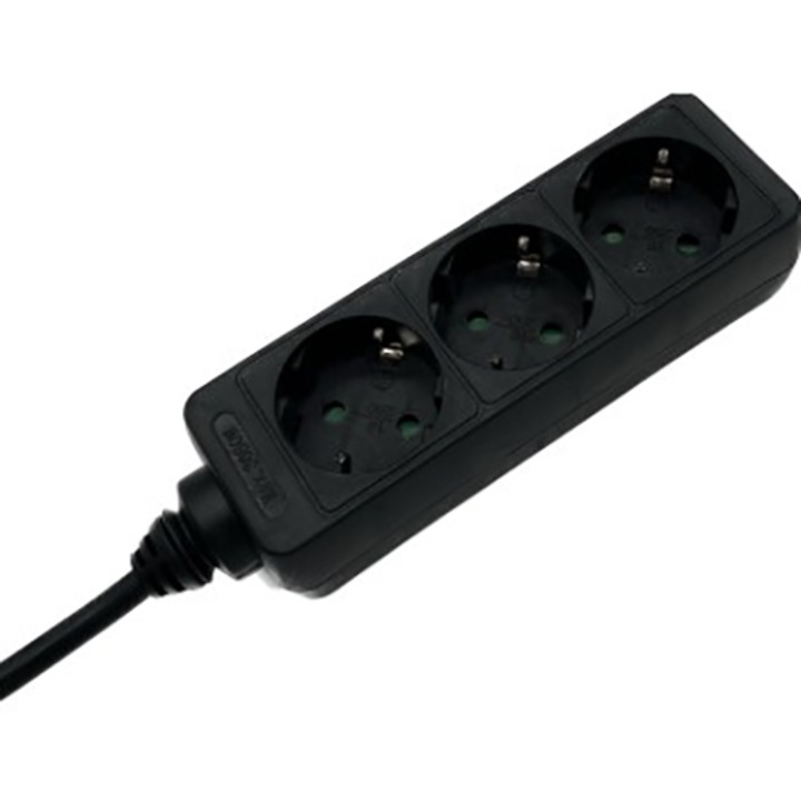 Разклонител Hama R9223804, 3 гнезда, H05VV-F3G1.5, 3 м, Черен
