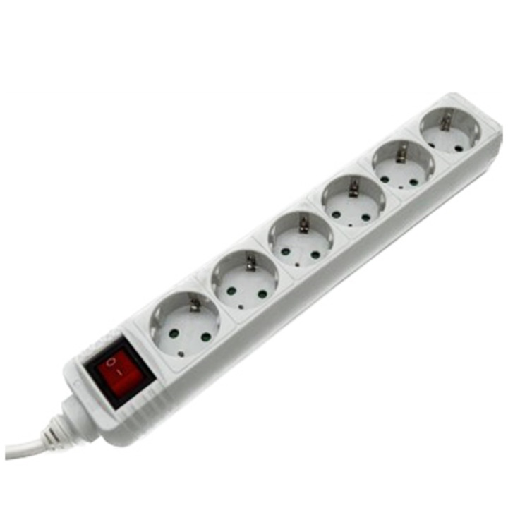 Разклонител Hama R9223809, С ключ, 6 гнезда, H05VV-F3G1.5, 1,4 м, Бял