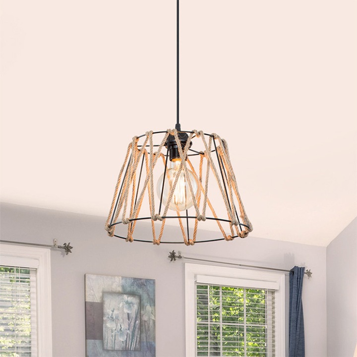 Lustra cu o singura lumina, Pako World, LST-48916, Negru, 30x30x54 cm