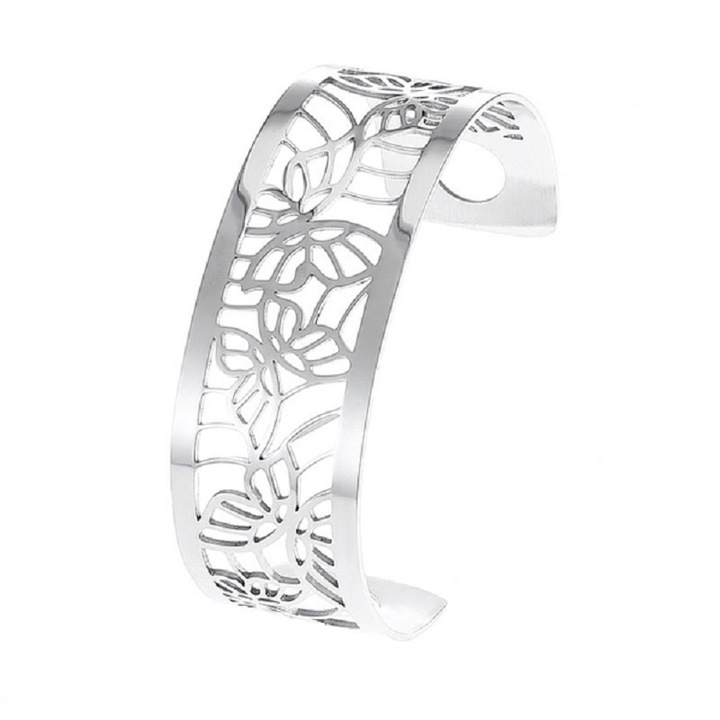 Bratara dama, Butterfly, Otel inoxidabil, argintiu, 2.5 cm