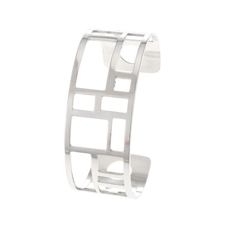 Bratara dama, Labyrinth, Otel inoxidabil, argintiu, 2.5 cm