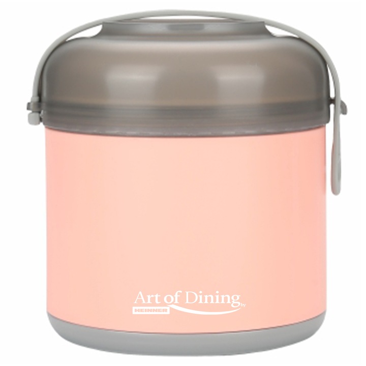 Caserola termica cu perete dublu Art of dining by Heinner Loca, inox, 600 ml, roz