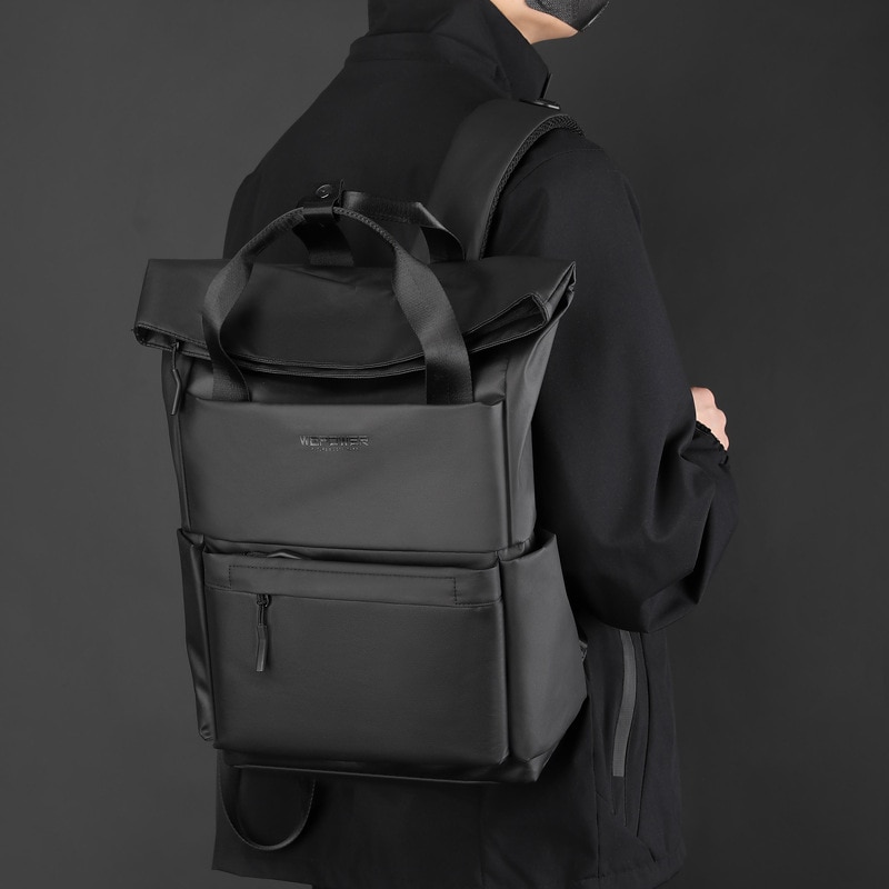 Rucsac laptop, multifunctional, impermeabil, rezistent, business, office, negru, OBRALIX