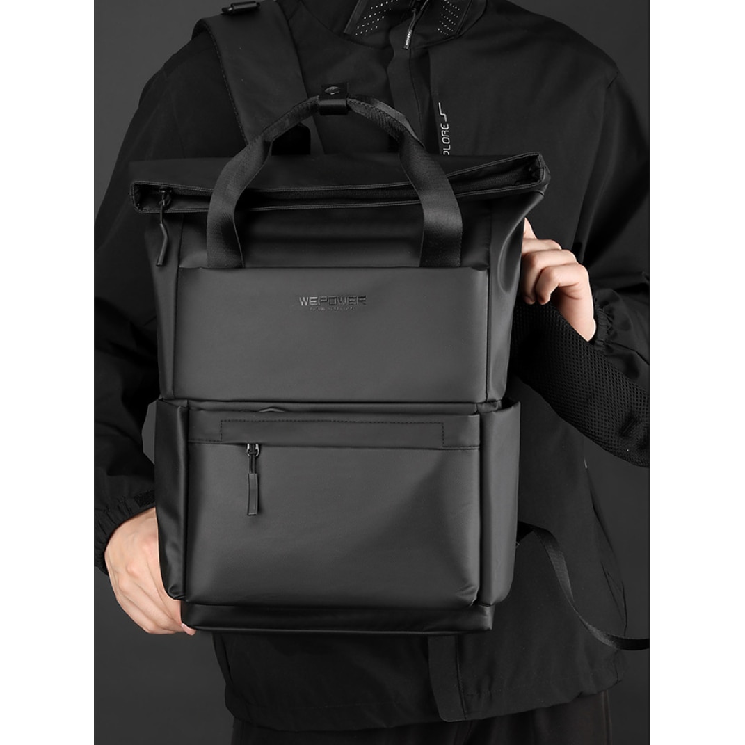 Rucsac laptop, multifunctional, impermeabil, rezistent, business, office, negru, OBRALIX