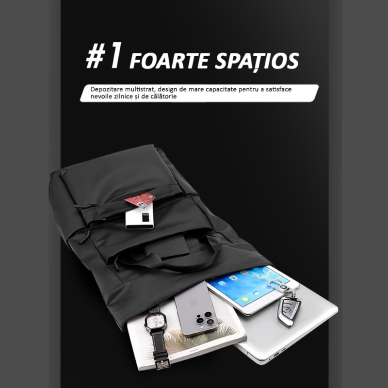 Rucsac multifunctional, laptop, impermeabil, office, business, albastru inchis, Obralix®