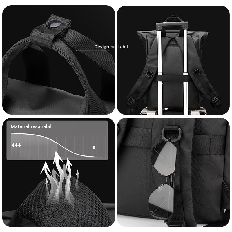 Rucsac multifunctional, laptop, impermeabil, office, business, albastru inchis, Obralix®