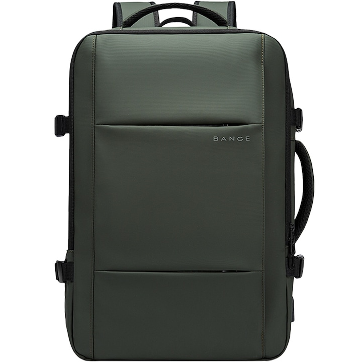 Rucsac multifunctional, pentru laptop, extensibil, rezistent la stropi de apa, USB, BANGE BG1908DGN Verde