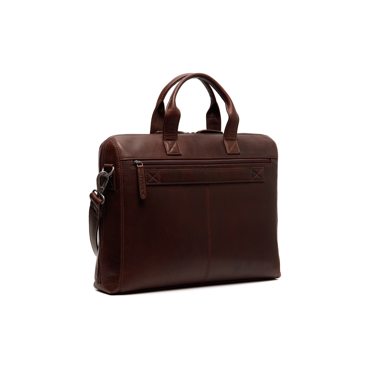 Geanta de laptop din piele naturala, The Chesterfield Brand, Levanto 14 inch, Maro inchis