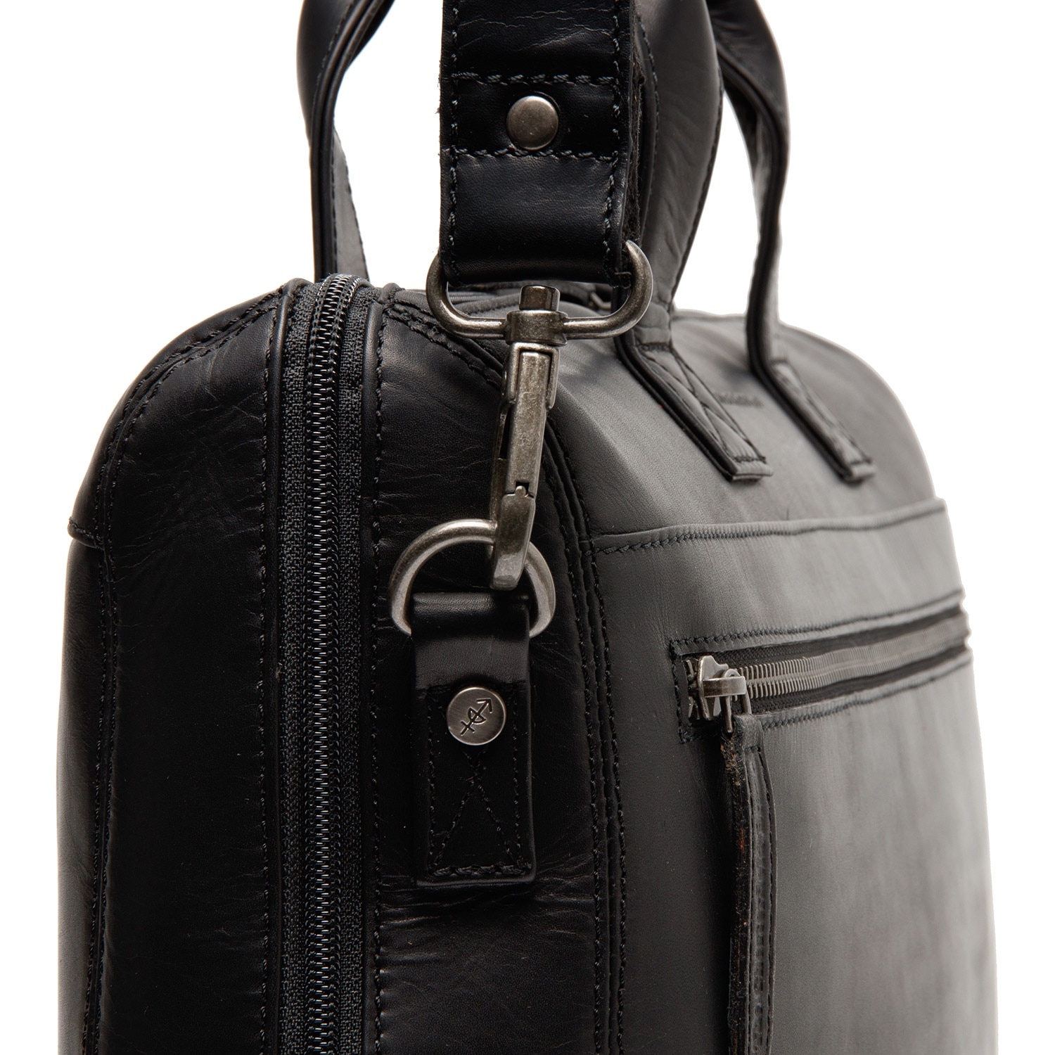 Geanta de laptop din piele naturala, The Chesterfield Brand, Levanto 14 inch, Negru