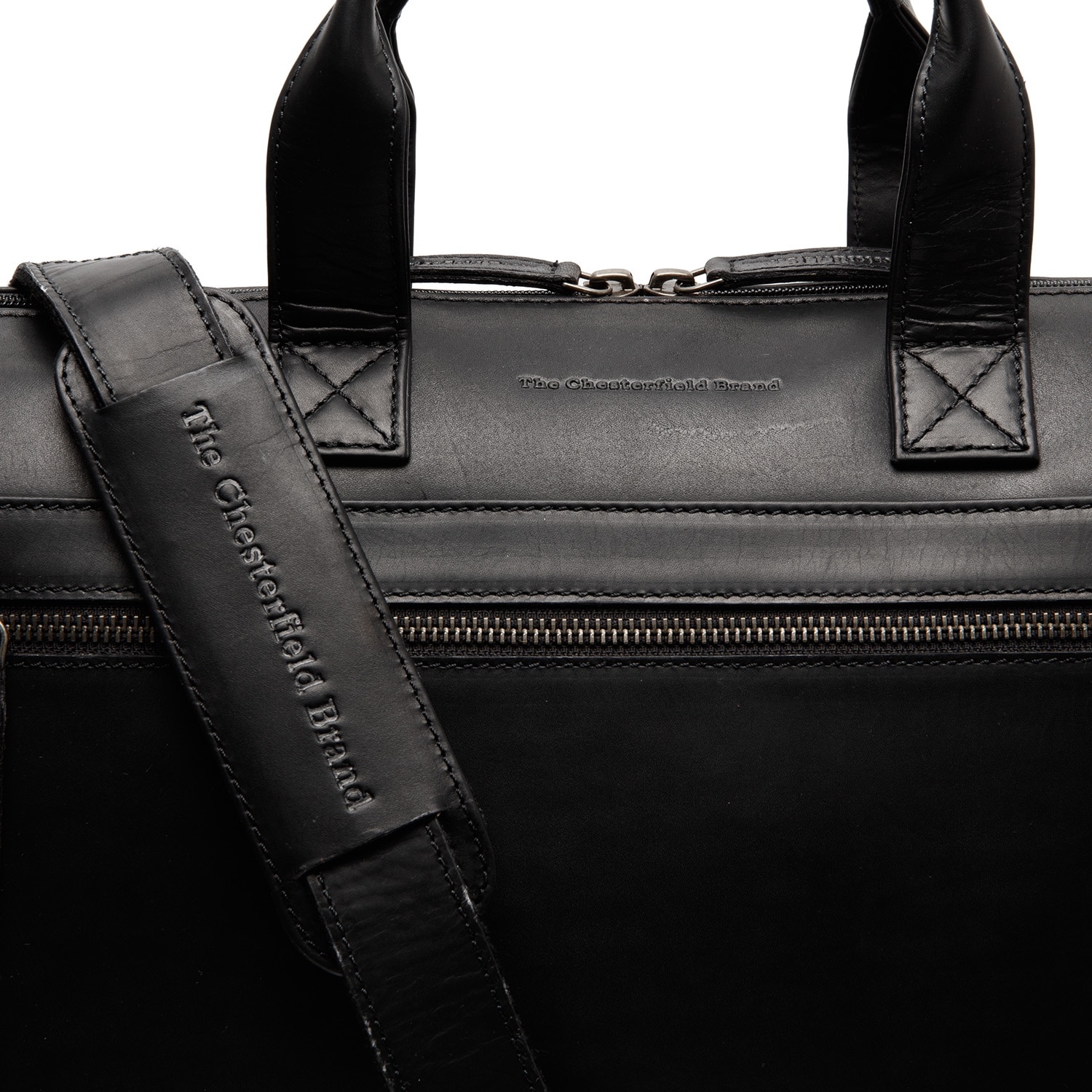 Geanta de laptop din piele naturala, The Chesterfield Brand, Levanto 14 inch, Negru