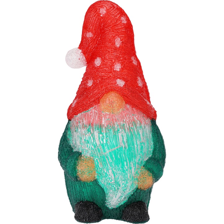 Decoratiune luminoasa Gnom, 50 LED-uri alb, inaltime 44.5 cm, 22x17 cm, protectie IP44