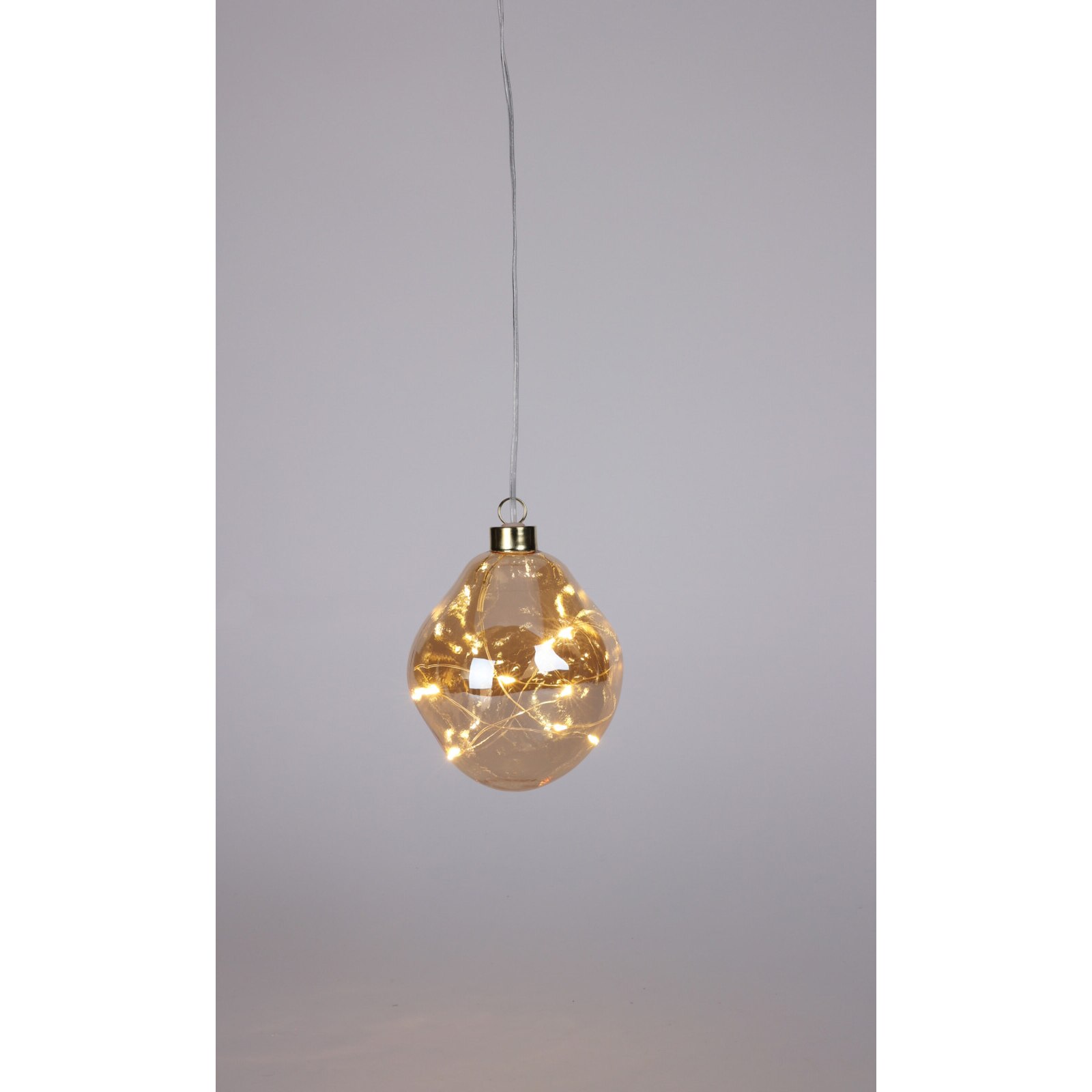 Glob decorativ cu 8 Led-uri Organic, diametru 10 cm, sticla, lumina alb-cald, auriu