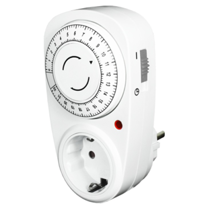 Контакт с таймер, E Group BV, 22H, Енергоспестяващ, Бял