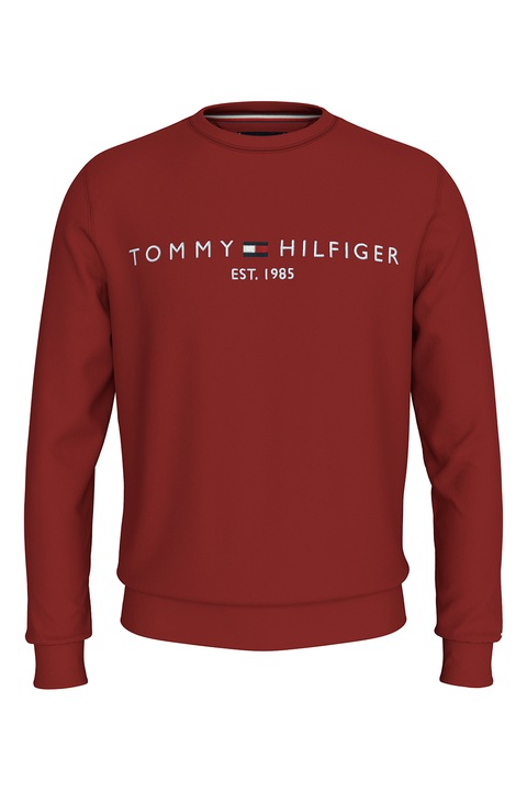 Tommy Hilfiger, Bluza de trening din amestec de bumbac organic cu logo, Rosu