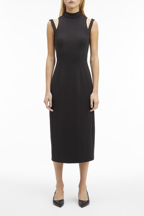 CALVIN KLEIN, Midiruha kivágásokkal, Fekete