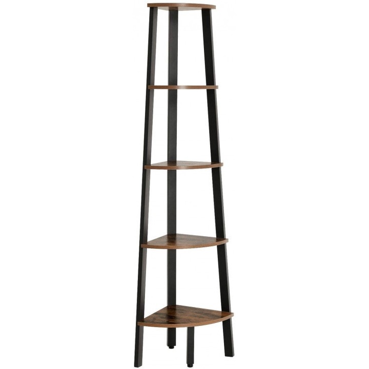 Raft de Colt Model Nova, Maro rustic/Negru, 34.2x34.2x158.8 cm