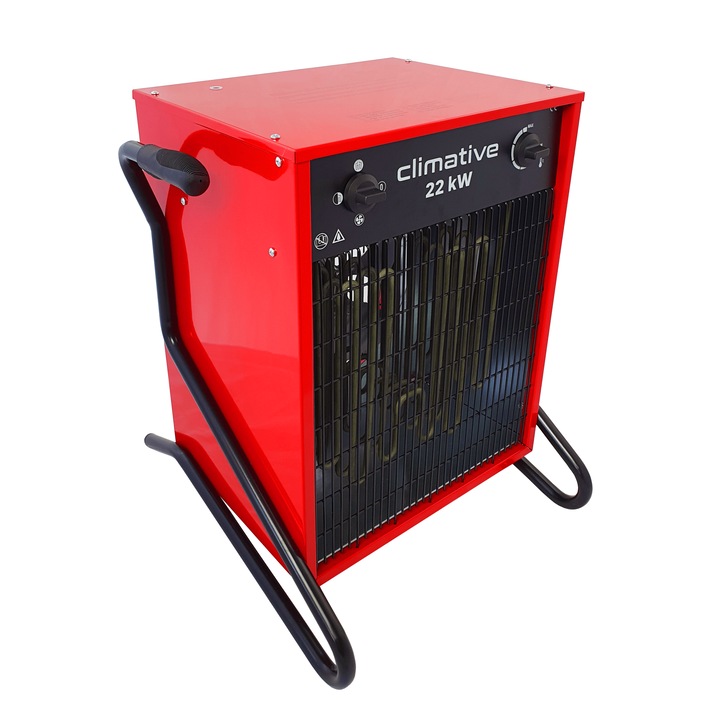 Aeroterma electrica Climative EH-22, 22kW, 2400m³/h, termostat reglabil, IP44, 57x53x62cm