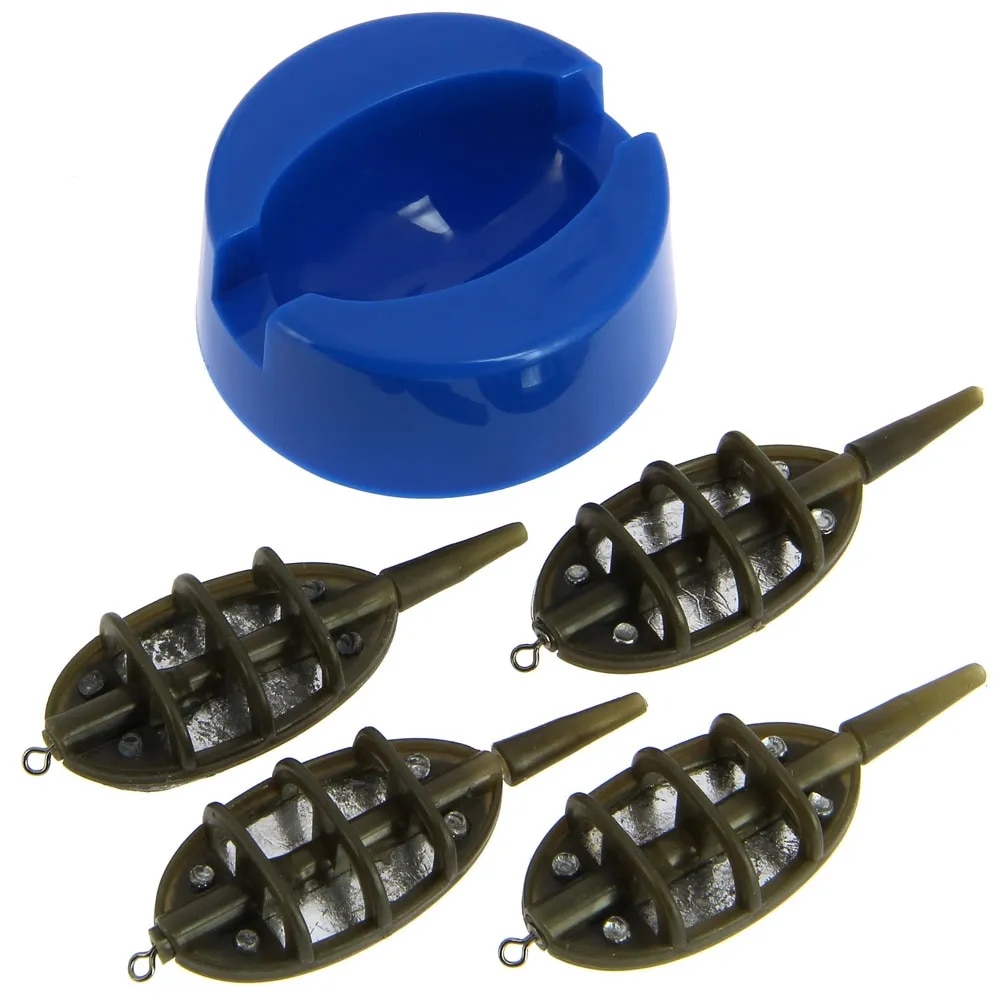 Set Metodo Feeder NGT Per Carpa - Stampo In Silicone E Pesi Da 20g 30g 40g, Colore Marrone Chiaro