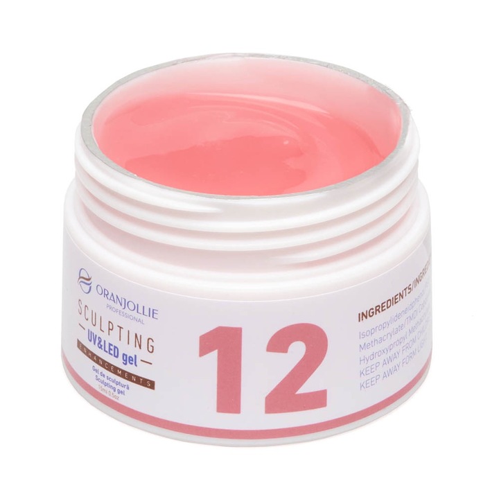 Gel UV Sculpting pentru Unghii, Nail Art, Densitate Ridicata, Modelare usoara, Cod culoare Nr.12, 15ml
