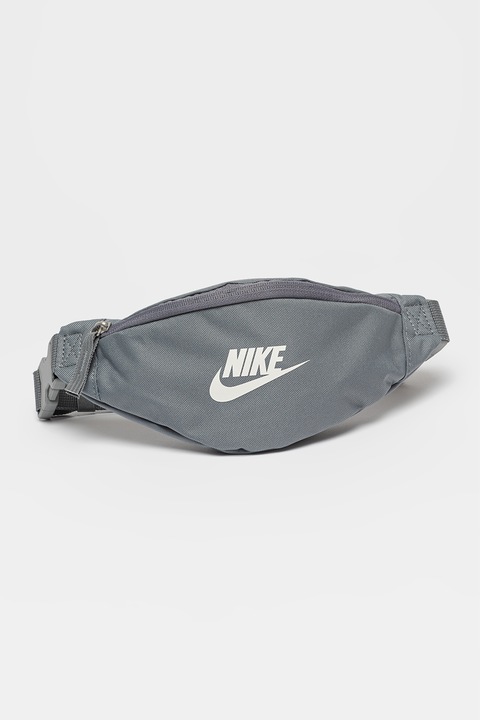 Nike, Унисекс чанта за кръста Heritage с лого - 1 л, Сив, Бял