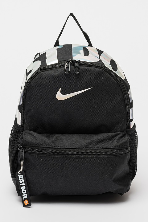 Nike, Rucsac cu imprimeu logo Brasilia - 11L, Negru, Argintiu