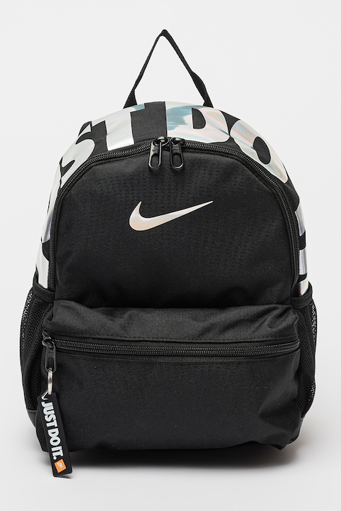 Nike, Раница Brasilia с лого - 11 л, Черен, Сребрист