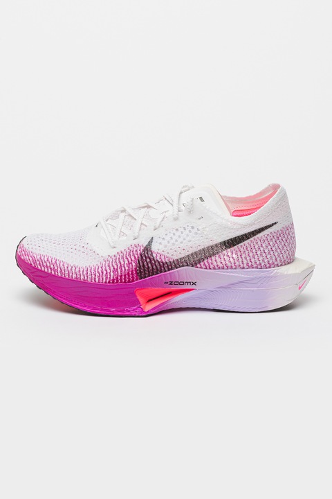 Nike, Pantofi de plasa pentru alergare Zoomx Vaporfly Next, Alb/Violet