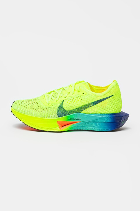 Nike, Pantofi de plasa, pentru alergare Zoomx Vaporfly, Verde neon/Albastru
