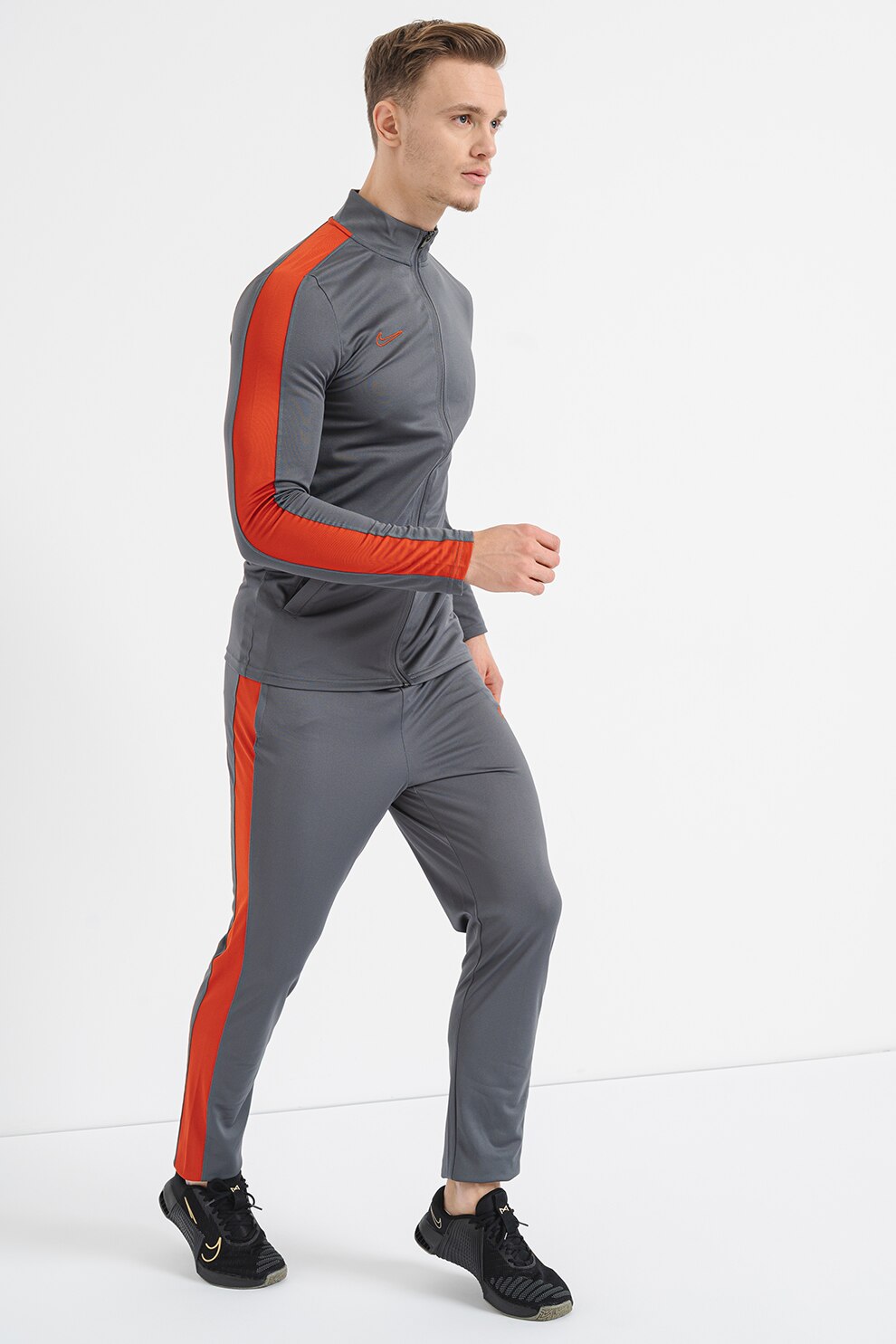 Nike, Trening slim fit cu gluga, pentru fotbal Liverpool F.C, Gri