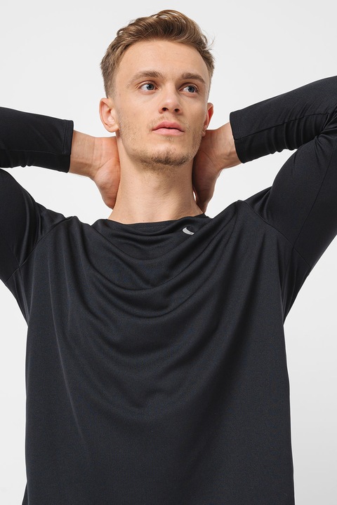 Nike, Bluza cu tehnologie Dri-Fit si protectie UV, pentru alergare Miler, Negru