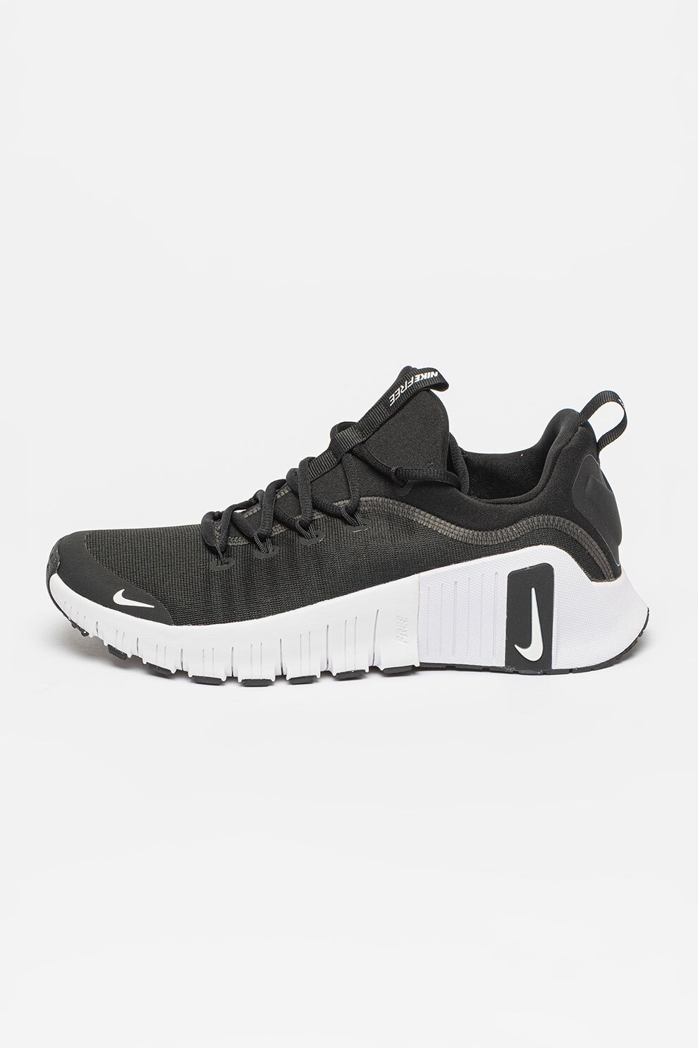 Nike, Pantofi Free Metcon 6, pentru fitness, Negru stins, Alb optic, 8