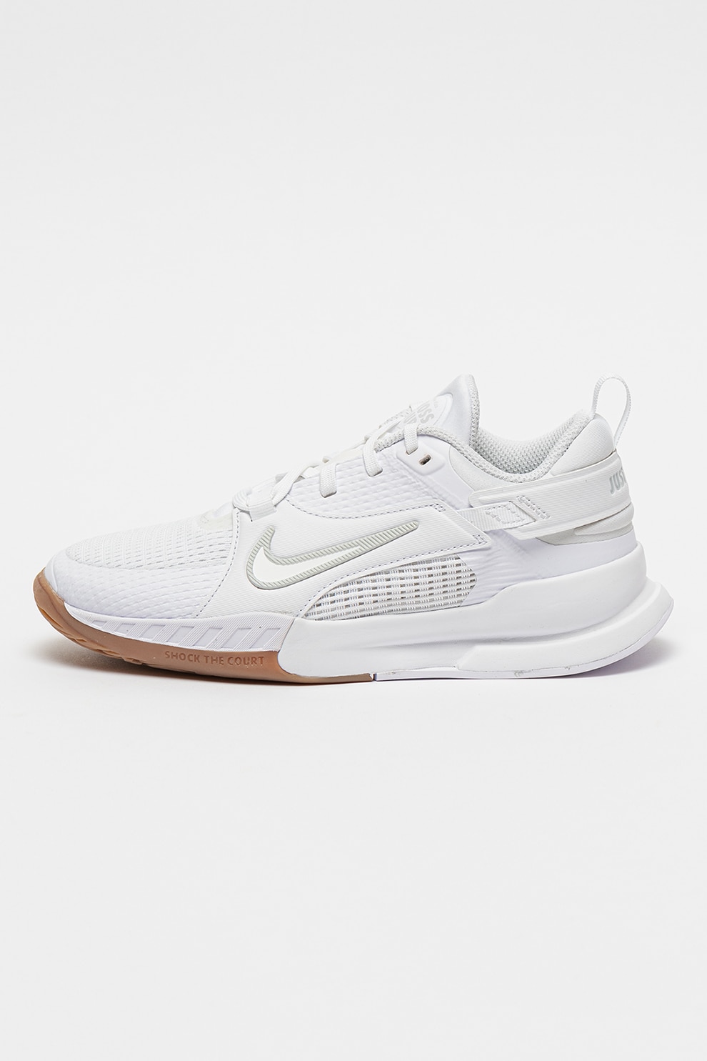 Nike, Pantofi cu insertii de plasa, pentru alergare Crosscourt, Alb optic, 37.5 EU