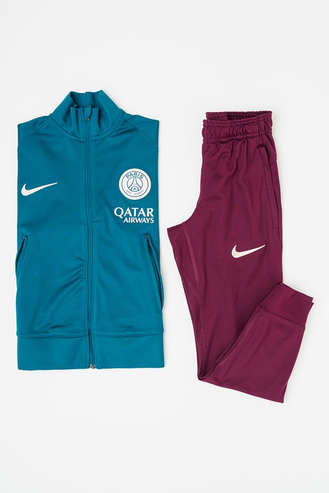 Nike, Футболен екип с цип, Тъмнозелен/Тъмновиолетов