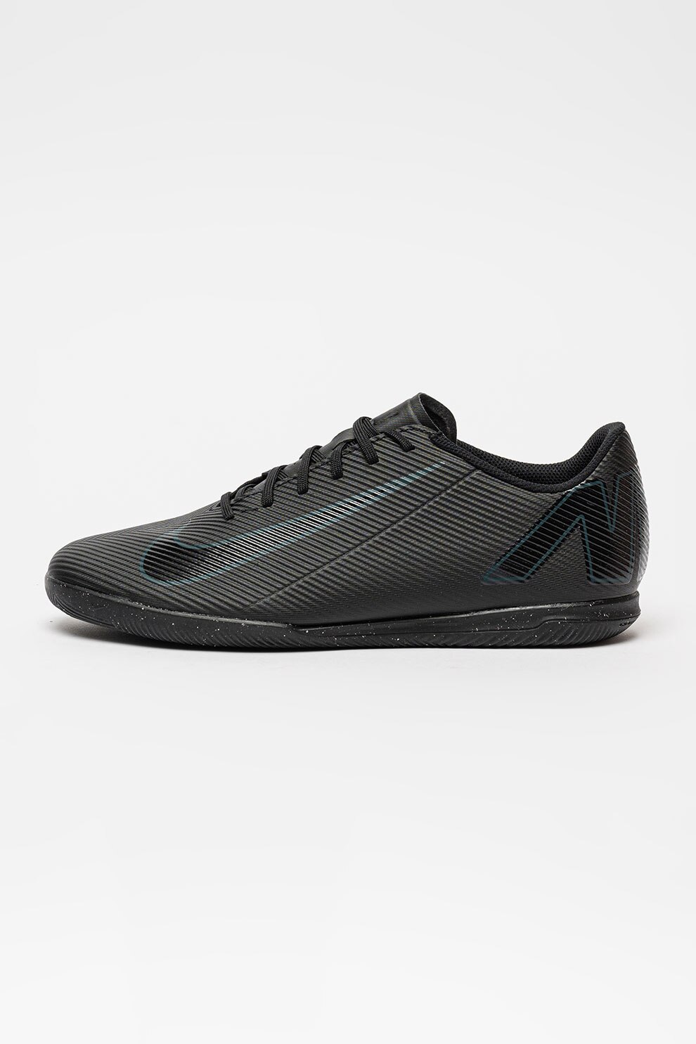 Nike, Pantofi Vapor 16 Club din piele ecologica cu imprimeu logo contrastant, pentru fotbal, Gri carbune, Gri antracit, 9.5