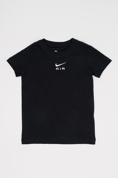 Nike, Памучна тениска с лого, Черен