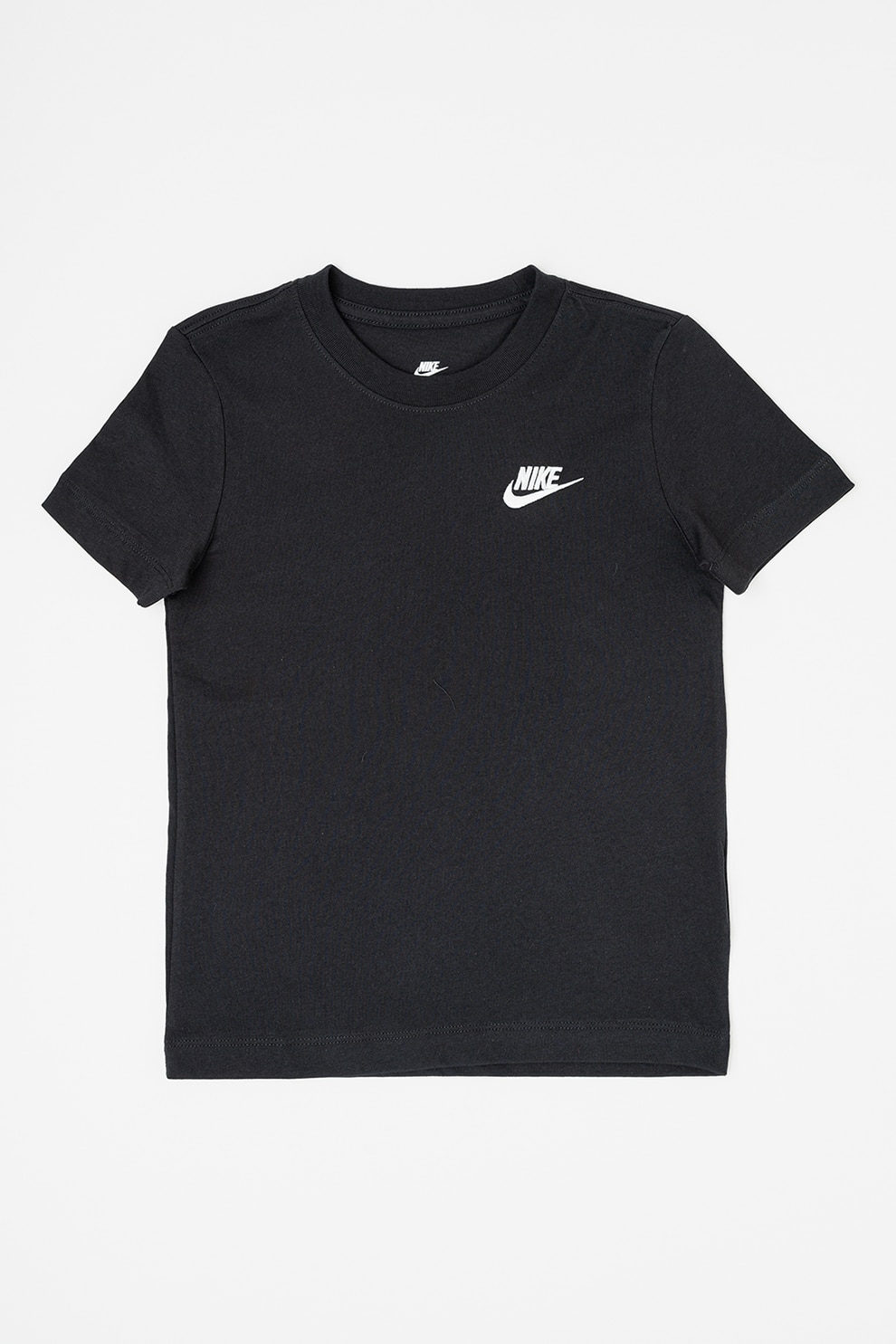 Nike, Tricou din bumbac cu decolteu la baza gatului Futura, Negru, 128-137 CM