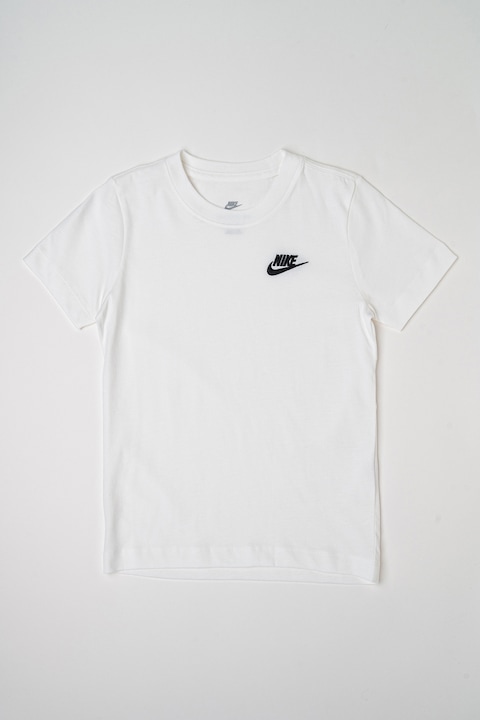 Nike, Тениска Futura с овално деколте, Бял