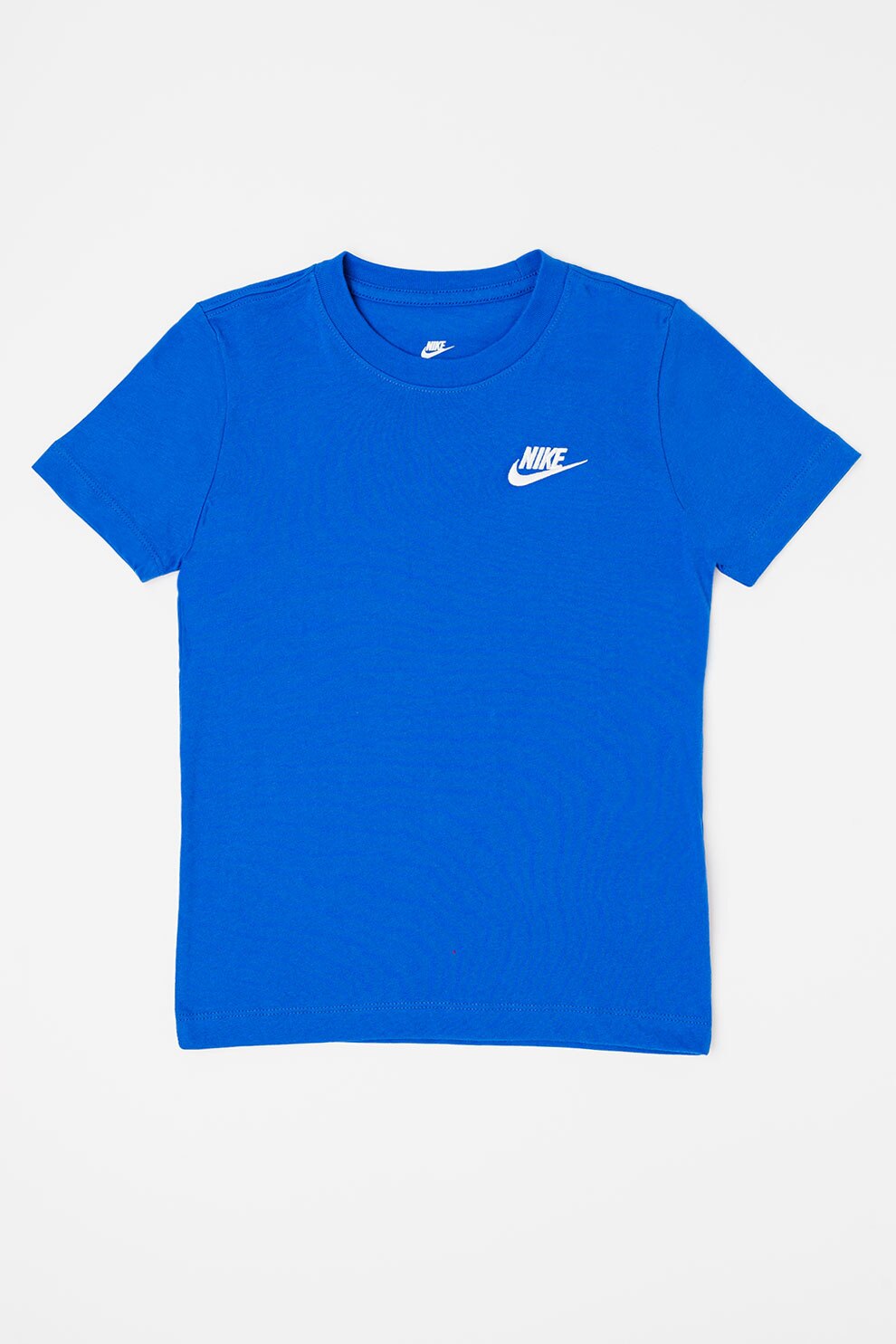 Nike, Tricou din bumbac cu decolteu la baza gatului Futura, Albastru royal, 137-147 CM
