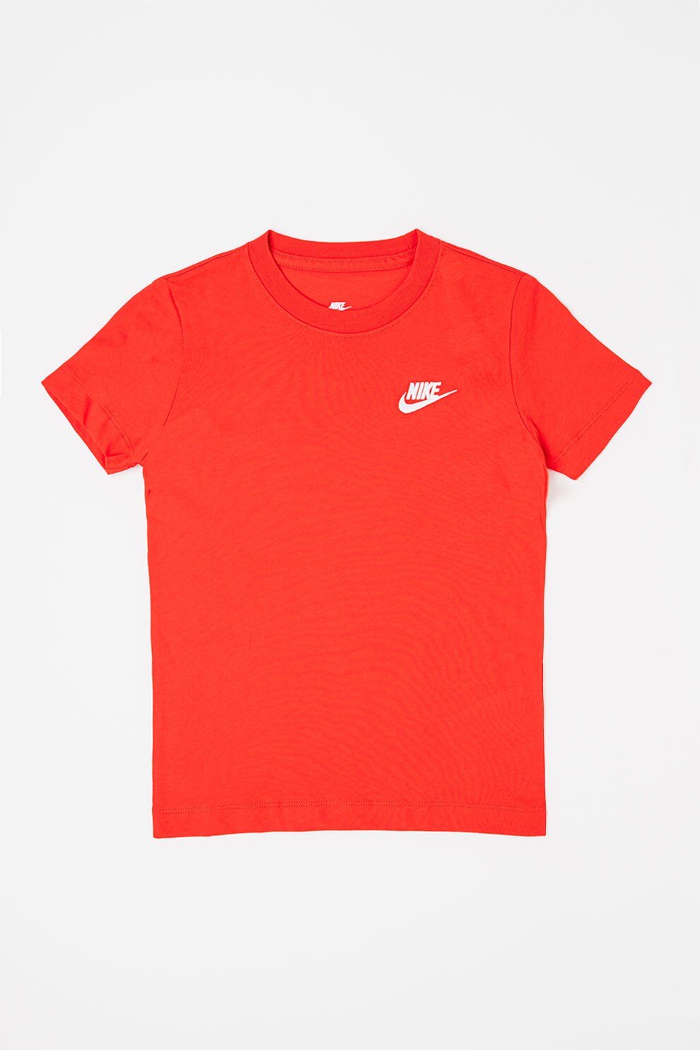 Nike, Tricou din bumbac cu decolteu la baza gatului Futura, Rosu, 137-147 CM