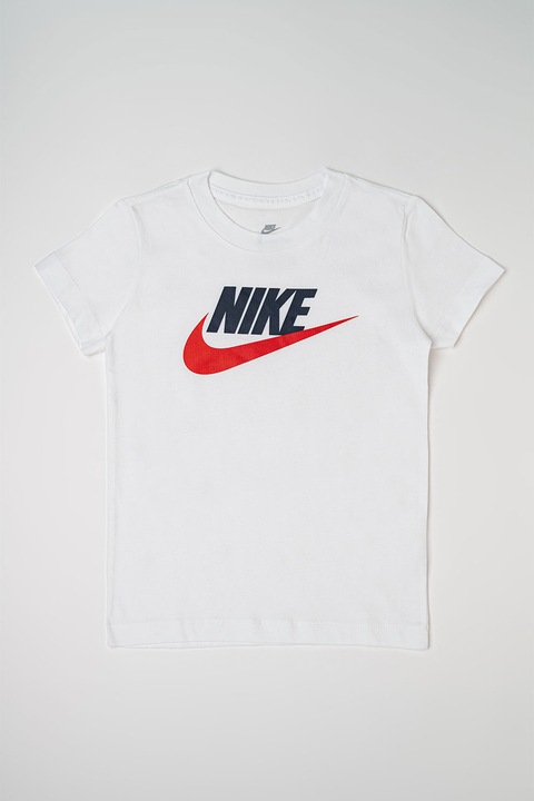 Nike, Тениска с овално деколте и лого, Бял