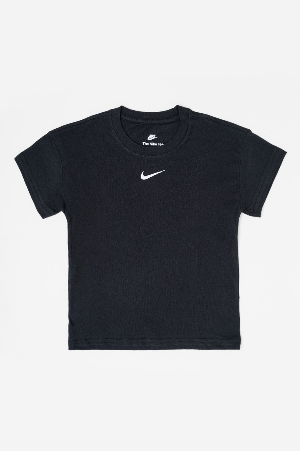 Nike, Tricou din bumbac cu detaliu logo, Alb, Negru, 137-147 CM