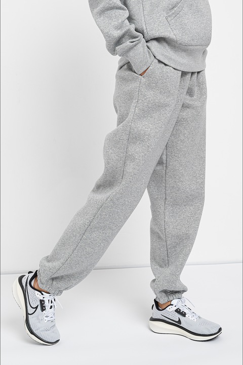 Nike, Pantaloni de trening cu talie inalta Phoenix, Gri melange, L