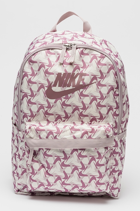 Nike, Раница Heritage с принт - 25 л, Бял, Виолетов