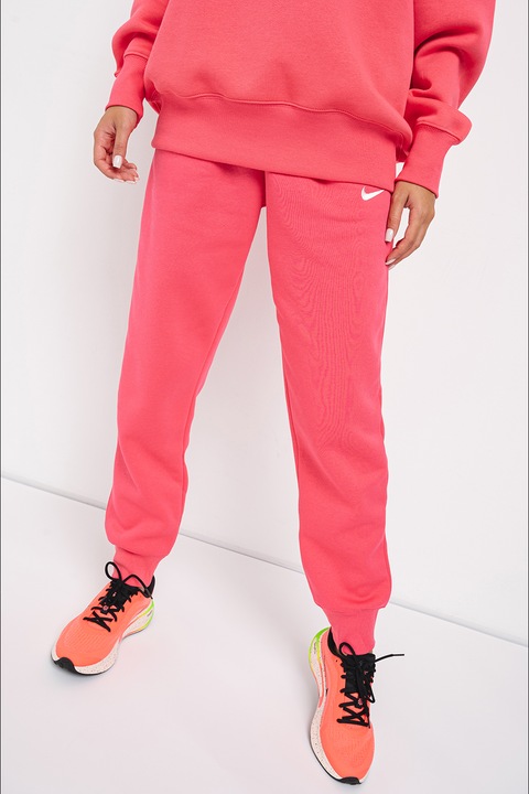 Nike, Pantaloni de trening conici Sportswear Phoenix, Alb/Roz