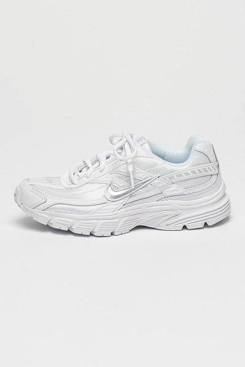 Nike, Мрежести спортни обувки Initiator с кожа, Бял