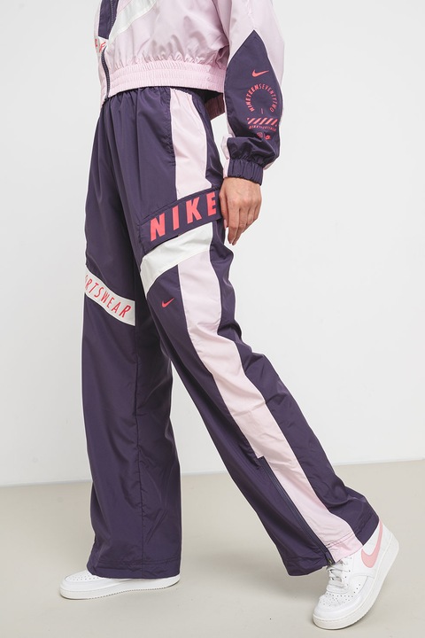 Nike, Pantaloni cargo relaxed fit de trening, Roz pastel, Ametist, XS