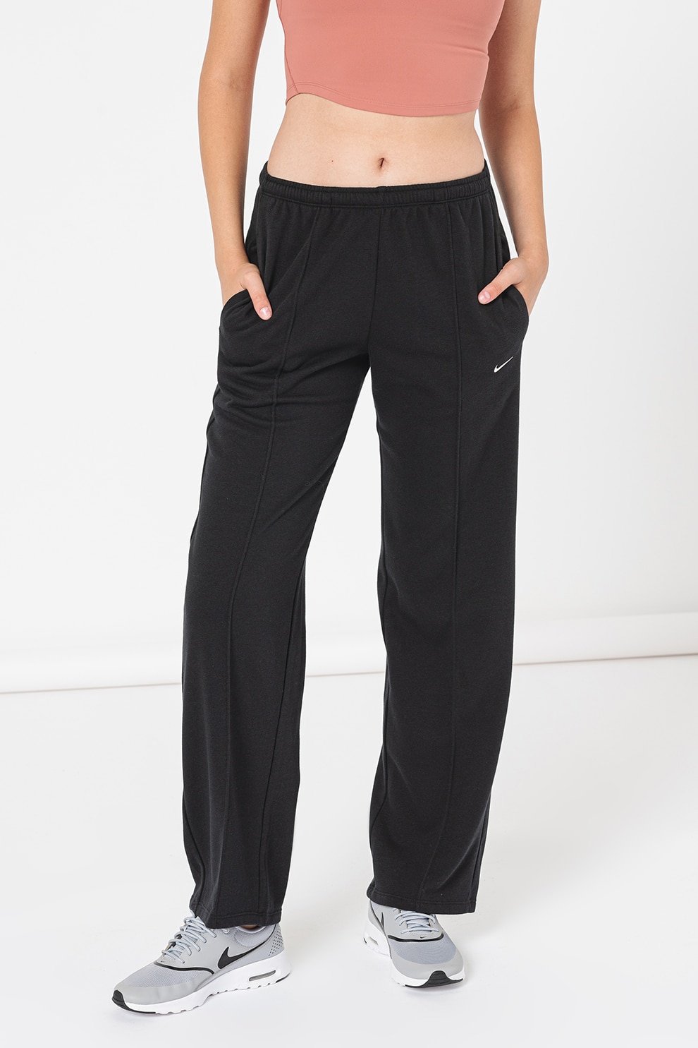 Nike, Pantaloni drepti de trening Sportswear Chill, Negru, M