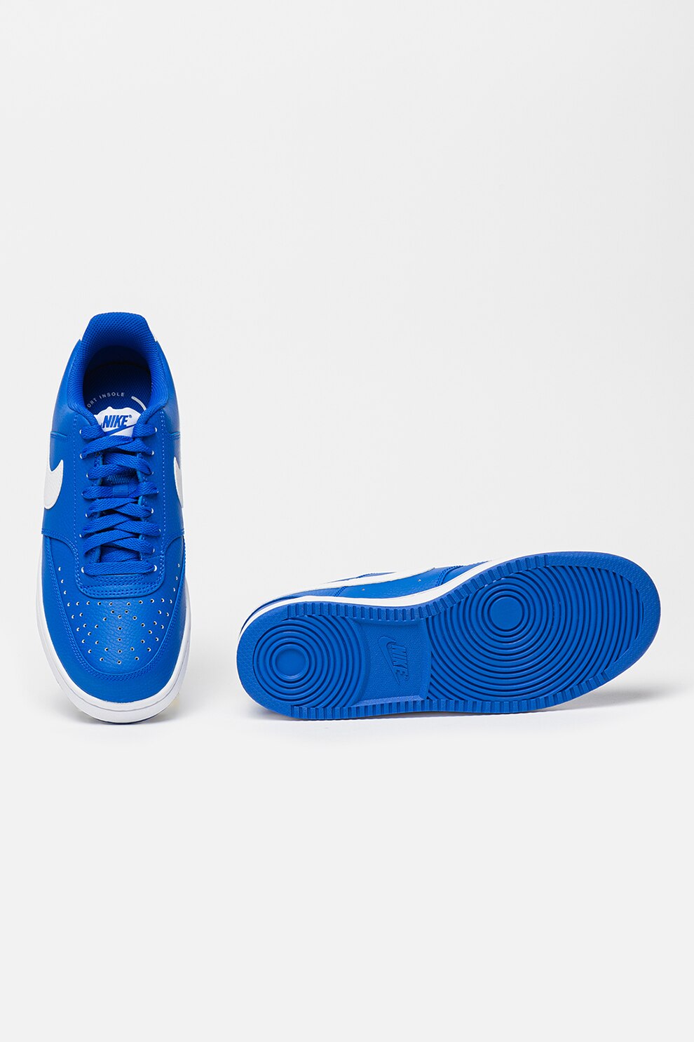 Nike, Pantofi sport low-cut de piele ecologica Court Vision, Alb