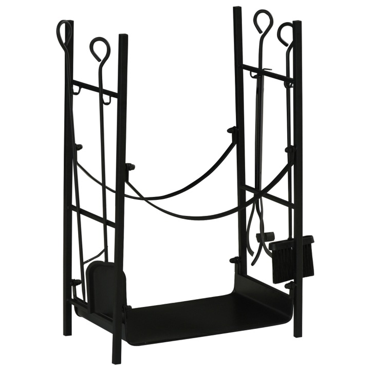 Suport pentru Lemne Max.70 kg, Outsunny, 44, 5L x 29, 5W x 73Acm, metal