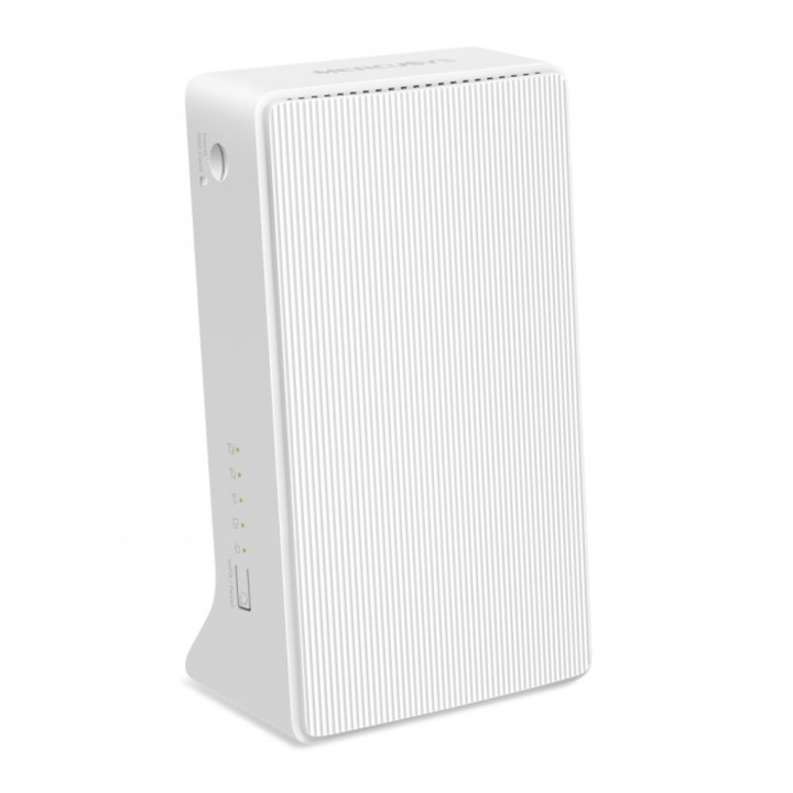 Безжичен рутер Mercusys MB130-4G LTE AC1200, двубандов, 2 вътрешни антени, бял, 95x61x166 mm